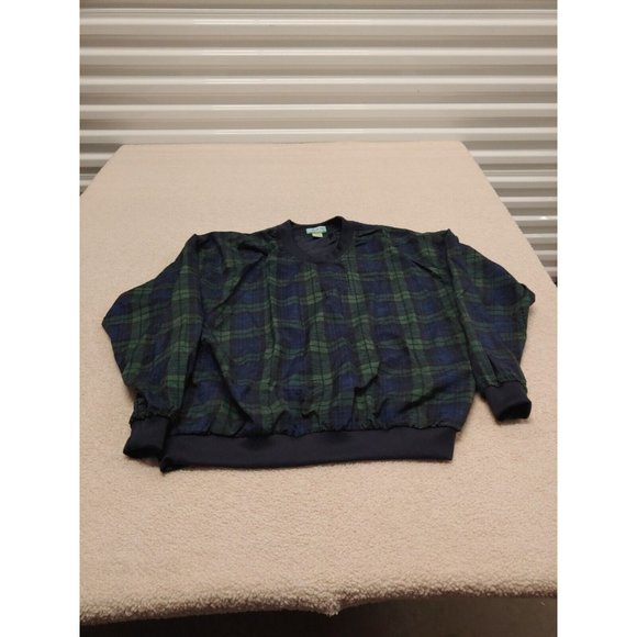Vintage Winner Mate Golf Collection Pullover Tartan Plaid Green Blue Mens Size M - Picture 1 of 11